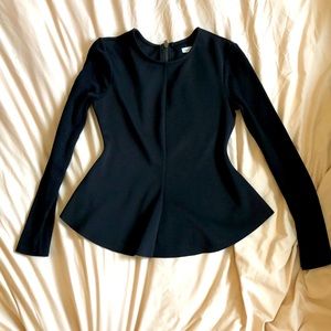 UO Black peplum long sleeve top